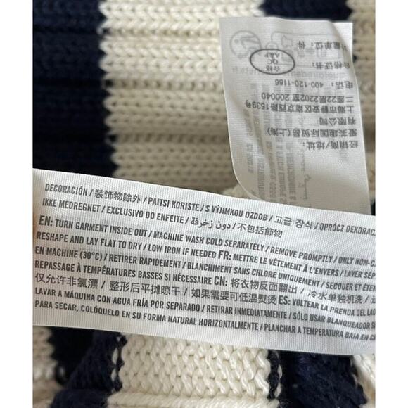Abercrombie & Fitch Womens Stripe Chunky Knit Sweater Size L Nautical Preppy - Picture 8 of 8